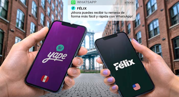Remesas digitales: Yape se une a Félix para facilitar envíos desde EE.UU. vía WhatsApp