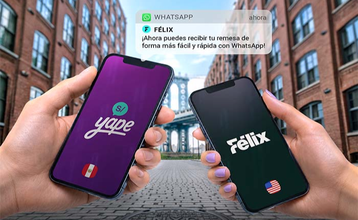 Remesas digitales: Yape se une a Félix para facilitar envíos desde EE.UU. vía WhatsApp